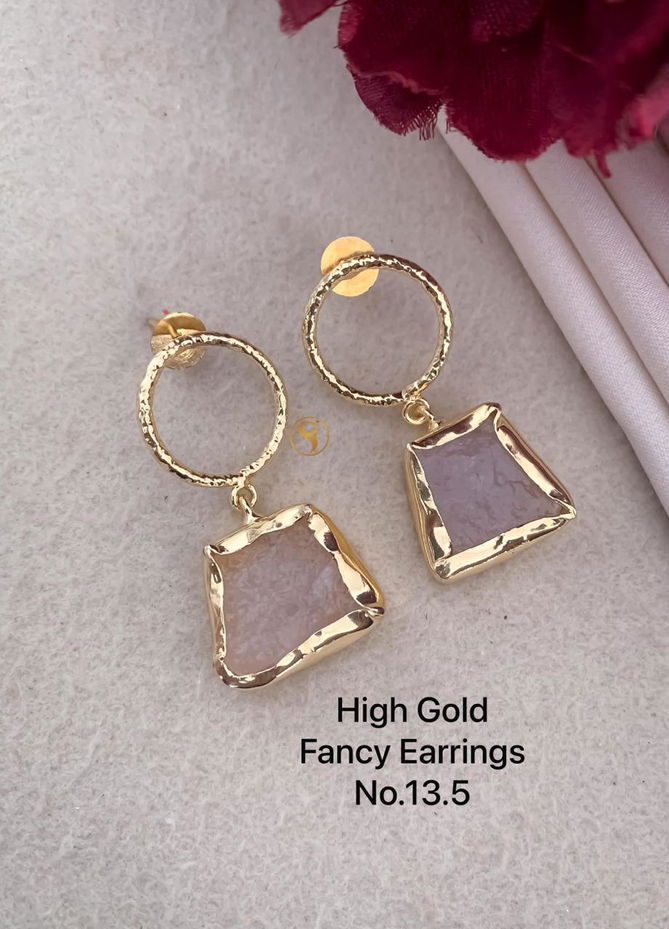 High Gold Party Wear Fancy Earrings 3 Wholesale Online
